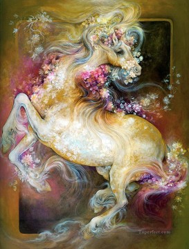 動物 Painting - MF ミニチュア馬と花